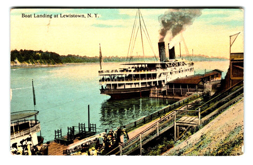 Postcard boat landing at - ny,